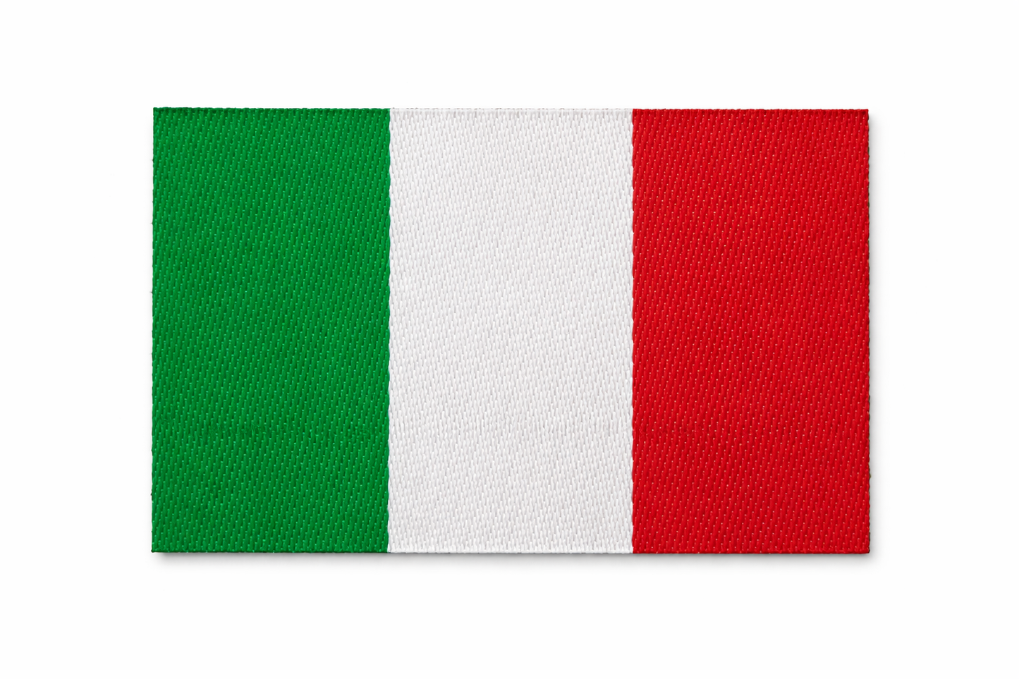 Patch-Toppa Microricamata in HD/Jacquard (Alta Definizione) Bandiera ITALIANA Termoadesiva, Micro Filo, Dimensioni : H.cm. 2 X L. cm. 5 – Prodotto in Italia