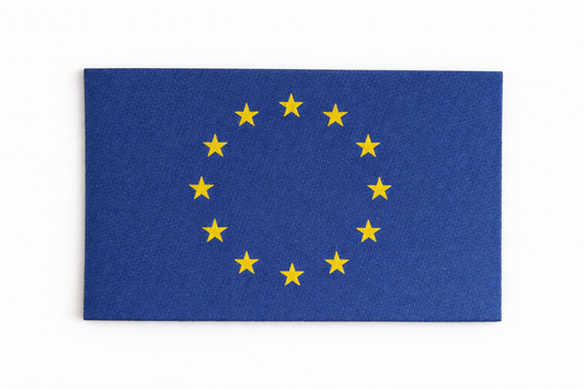 Patch-Toppa Microricamata in HD/Jacquard (Alta Definizione)Bandiera EUROPA Termoadesiva, Micro Filo