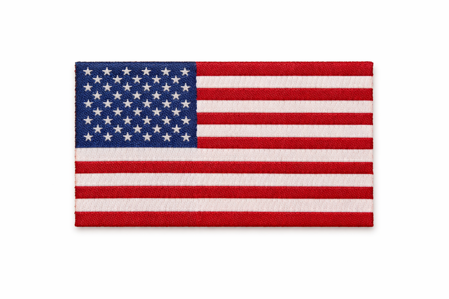 Patch-Toppa Microricamata in HD/Jacquard (Alta Definizione) Bandiera AMERICA Termoadesiva, Micro Filo, Dimensioni : H.cm. 4 X L.cm. 7,5 - Prodotto in Italiaa, Micro Filo